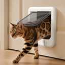 LIBBEPET Cat Door Interior Door, Push & Turn 4-Way Lock Indoor Cat Doors, Reinforced ABS Frame Pet Doors for Cats Up to 18 lbs, Easy DIY Installation for Interior and Exterior Doors, Lagre