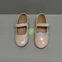 FUNKYMONKEY Toddler/Little Girl Mary Jane Dress Shoes Casual Slip on Ballet Flat (12 Little Kid, Nude)