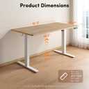 FEZIBO One-Piece Standing Desk, 48"x24" Seamless Tabletop Electric Height Adjustable for Home Office, Study Rooms & Multi-Device Workstations, Maple