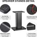 MECCANIXITY Wood Speaker Stands, 2 Pack 15.7 Inch (40cm) Universal Speaker Stand Hollowed Bases Enhanced Audio Listening for Home Theaters Cinema