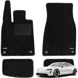 WENNEBIRD Superior Carpet Floor Mats for 2020-2025 Porsche Taycan, 0.6-Inch Ultra-Thick, Noise-Reducing, All-Weather Waterproof Anti-Slip  4-Pc Set
