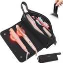 Hair Tools Travel Bag and Heat Resistant Mat, 2 in 1 Portable Organizer Hair Travel Case for Curling Iron, Hair Straightener, Flat Irons, PU Hangable Handle, Neoprene (Elegant Black)