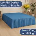 Bedskirt Queen Size Ruffle - 18 inch Drop Dust Ruffle Bed Skirt with Platform - Ultra-Soft, Easy Fit, Premium Hotel Quality - Wrinkle and Fade Resistant - for Women, Men, Kids and Teens - Denim Blue