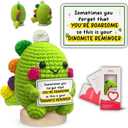 GOSSBY Handmade Positive Dinosaur Crochet - Inspirational Gift for Women - Sometimes You Forget You're Roarsome - Christmas, Birthday, Appreciation Thank You Gift for Coworker, Sister, Friend, Teacher