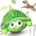 GUKCO Interactive Moving Dog Toys Plush Chew Toy with Bouncing Ball, Music & Recording | Rechargeable Self-Play Toys for Small, Medium & Large Dogs to Keep Them Engaged (Turtle)