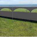 Windbreaker Wind Privacy Screen Camping Blocker 5 Panel Garden Beach Wind Shield 5ft High x 27.4ft Long (Stone Grey)