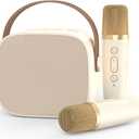 Mini Karaoke Machine Microphone,Fun Toys Christmas Birthday Gifts for Adult Kids/Toddler Boys Girls 3 4 5 6 7 8 9 10 11 12+,Portable Bluetooth Speaker with 2 Wireless Microphone