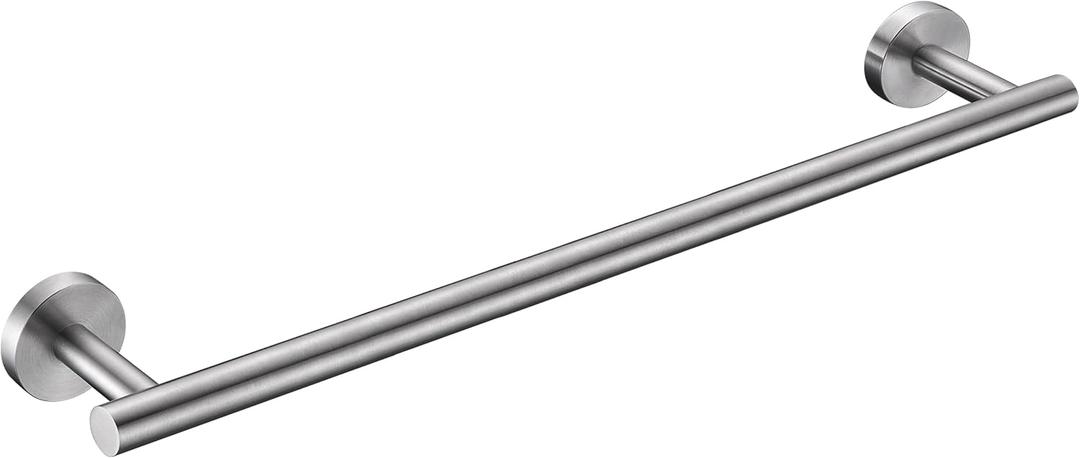 Nolimas Brushed Nickel Bath Towel Bar Single Bars Towel Rack Rod Classic Wall Mounted SUS304 Stainless Steel Bathroom Towel Holder Toilet Kitchen Towel Shelf Single Layer,24 inches