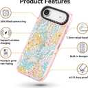 for iPhone Air Case Cute - Durable Shockproof 6.6 ft Drop Impact Phone Case - Funny Blue Spring Design (6.5") Glitter Pink