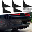 Rear Diffuser 5 Fins V3 Set for Dodge Challenger 2015-2024 Stock Rear Bumper, Black Rear Bumper Diffuser Shark Fin