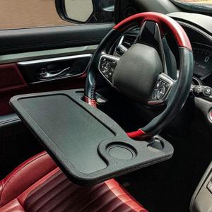 Steering Wheel Tray, Car Table Tray, Steering Wheel Desk for Laptop and Vehicle Seat Mount Notebook Laptop Eating Desk, car Trays for Eating Black
