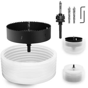 6-3/8" | 162mm Hole Saw for Recessed Lights,6-3/8" Bi-Metal Hole Cutter with Dust Bowl Include Hex Shank & SDS Plus for LED Recessed Ceiling Lighting and Wood Metal Drywall Can Lights