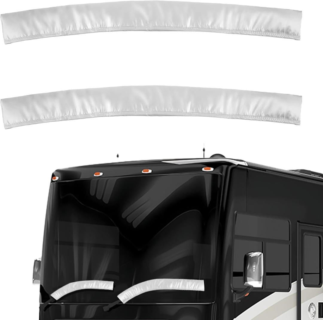 Winter-Proof RV Wiper Cover (Silver) - for Class A Motorhomes - Waterproof, Sun Protection, Insulated to Prevent Ice & Snow Buildup