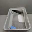 Stainless Steel Litter Box | XXL Deepened 8" Design Enclosed Box with Lid for Big Cats | High Sided, Anti-Urine Leakage | Non-Stick Bottom & Includes Litter Mat & Metal Scoop