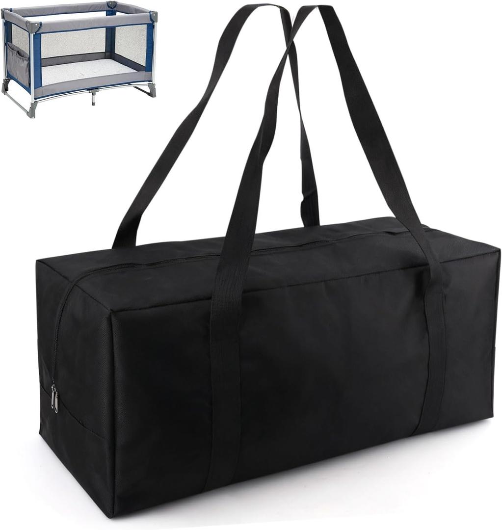 Carry Bag for Graco Pack n Play, Oxford Cloth Foldable Duffle Bag with Zipper and Handle for Travel and Storage Accessories