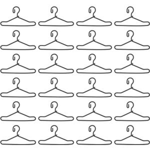 MAGICLULU 50Pcs Mini Doll Clothes Hangers Miniature Wire Hangers Metal Doll Dress Hangers for Miniature Dollhouse Closets Accessories 40MM Black