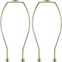 9 Inch Brass Lamp Harp Holder Kits with Finials and Detachable Saddle Bases, Light Duty, Saangseon Set of 2 DIY Lighting Accessories Horn Frame Lampshade Brackets