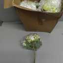 Crowye 8 Bundles Artificial Peonies Realistic Flowers with Stems Bouquet Peonies for Table Centerpieces Wedding Decoration Bridal Floral Arrangement (White)