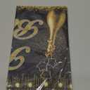 1pc Black Gold Happy Birthday Party Tablecloth,87 x 51 Inch Plastic Table Cloth,Adults 30th 40th 50th Decor,Birthday Party Suppies Table Cover