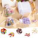 WenTao 100Pcs White Organza Bags, 2x3Inch Sheer Wedding Party Favor Bags with Drawstring, Jewelry Gift Bags Christmas Candy Pouches