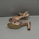 DREAM PAIRS Women's Chunky Heels Open Toe Ankle Strap Sparkly Heels Pump Sandals (9, Champagne/Glitter)