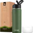 koodee Water Bottle for School 26 oz Stainless Steel Vacuum Insulated Sports Water Bottle for Boys, Reusable Metal Water Bottle with Leak Proof Straw Lid (Grass Green)