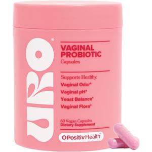 O Positiv URO Vaginal Probiotics for Women pH Balance with Prebiotics & Lactobacillus Vaginal Health Supplement Promote Healthy Vaginal Odor & Flora, 60 Count (Pack of 1), 1 Month Supply