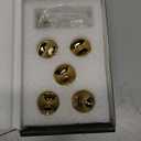 SALISENG- 5 Pack Polished Brass Kitchen Cabinet Knobs, Round Gold Dresser Drawer Knobs, 1.23-Inch 31mm Diameter, Modern Furniture Pulls and Handles for Cupboard Wardrobe(Gerrette)