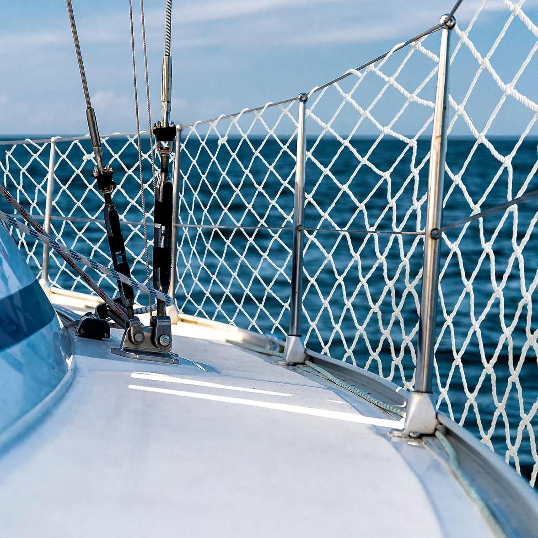 Windyun Boat Safety Lifeline Netting Marine Safety Guardrail Netting Safe Banister Railing Netting Nylon Net Deck Netting for Pets Crews and Equipment Safely on Deck Marine Hardware (30 x 2 ft)