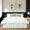 RIMELA Warm White Bed Skirt King Size 15 Inch Drop, Wrap Around Elastic Adjustable Bedskirt, Bed skirting Dust Ruffle for Bed Frame & Box Spring Soft Durable Fabric Machine Washable Easy to Install