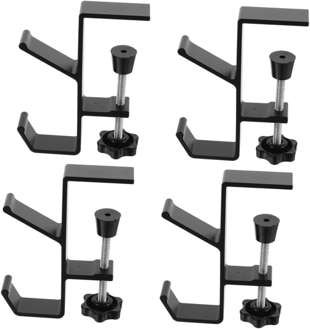 4pcs Adjustable No-Drill Garland Hanger Heavy-Duty Stocking Hooks for Fireplace Mantel Versatile Holiday Decoration for Home Use (Black)