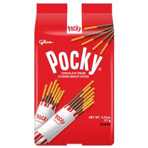 Pocky Chocolate Biscuit Sticks Family Pack Chocolate-Covered Crunchy Snack, Mess-Free and Perfect for Sharing - 9 Individual Packs (4.13oz Each) (EXP 07/30/26)