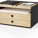 Prosumer's Choice 3-Tier Bamboo Desk Organizer with 2 Drawers - Wood Paper Tray for Clean Desktop Setup - Compact Office Storage Solution - Stylish Desktop Organizer, 12.5" L x 8.8" W x 1.6" H