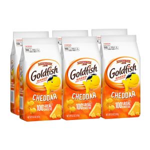 Goldfish Cheddar Crackers, Snack Crackers, 6.6 oz. bag, 6 CT Box, EXP 11/09/2025