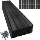 18Pcs Galvanized Steel Roof Panels,L42.52W17.72 Inch Metal Roofing Panels,Corrugated Tin Roofing Panels with Screw Resistant Suitable for Garages,Sheds,Stables and Mobile Homes