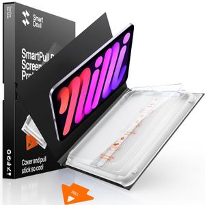 SMARTDEVIL Screen Protector for iPad with Easy Installation Frame, 9H Clear Tempered Glass Film, Anti-Shatter, Bubble Free, Dust-Free Box, 2 Pack (Mini 7th/6th Gen (2024/2021))