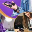 Stocking Stuffers for Teen Boys Girls Gifts Cell Phone Stand Upgrade Adjustable Rock on Lazy Phone Stand for Desk Cool Funny Gadget Gifts for Christmas Adult Men Women Wife 2 Pack (Black&Brown, 2)