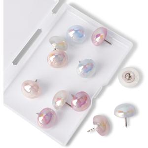 12 Pcs Pearlescent Colorful Push Pins Consisting of 4 Colors Used for Cork Board Walls Home Classrooms Office Accessories and Cute Office Desk Accessories
