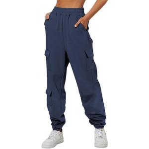 Aleumdr Womens Sweatpants Cargo Joggers Baggy Sweat Fall Pants Athletic Cotton Fleece Lined Casual Pants with Pockets (M)