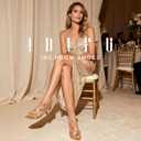 IDIFU Women's Dressy Strappy 2 Inch Low Kitten Heel Open Toe Sandals Dress Shoes for Woman Lady in Bridal Dance Evening