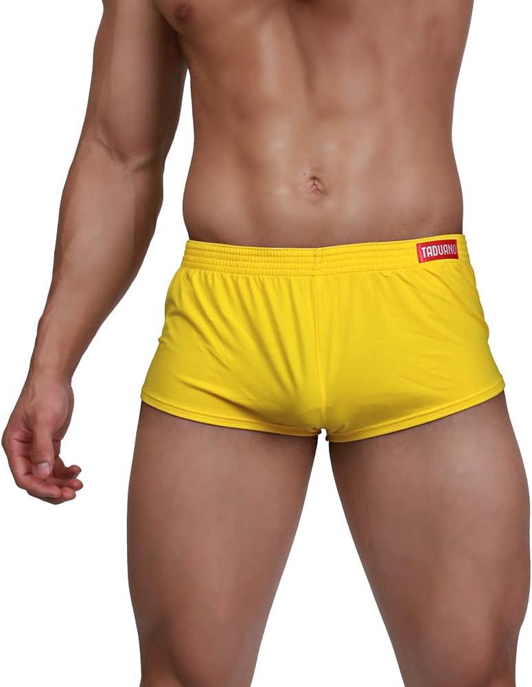 TADUANO Men's Underwear Boxer Trunk Low Rise Sexy Fashion Short Comfortable Sport Underpants(Yellow, 2XL)