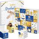 18 Days Graduation Countdown Calendar Gift Box 2026 Empty Graduation Paper Advent Calendars to Fill DIY Grad Surprise Gift Box for Her Him High School College, Gifts Not Included(Blue Gold)