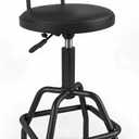 YELLOW JACKET Bar Stool, Adjustable Swivel Stool with Backrest, Bar Height