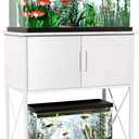 20-29 Gallon Aquarium Stand Metal Frame Fish Tank Stand with Cabinet Storage, for 20 Gallon Long Aquarium,30.7" L*16.5" W Tabletop,330LBS Capacity White PG01YGW