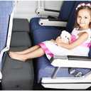 Inflatable Travel Foot Rest Pillow, Adjustable Height Leg Rest Pillow for Cars, Home, Office, Trains, Airplane, Make a Flat Bed for Baby, Kids, Toddlers, Grey, 1 Pack