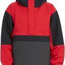 Womens Waterproof Ski Jacket Warm Winter Snow Coat Windbreaker Hooded Thick Snowboard Jacket (X-Large, Black Red)