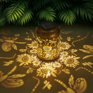 Sunflower Solar Lantern, Mothers Day Garden Decor Gifts, Outdoor Waterproof LED Decorative Garden Lights for Lawn, Landscape, Patio, Porch Hanging Solar Lights for Women, Ladies, Mom, Grandma