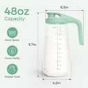 Momcozy Glass Breast Milk Pitcher, Formula Breastmilk Storage Container, Heat & Cold Resistant, No Leak Pitcher for Breastmilk with Wide Mouth, Fast Baby Formula Maker, 48OZ, 1 Count