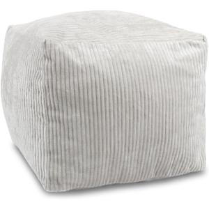 Sexysamba Square Corduroy Pouf Cover Only, 20"x 16" Unstuffed Decorative Ottoman Foot Stool Rest, Washable Storage Bean Bag Chair Floor Pouf Covers for Living Room Bedroom, Grey