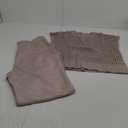ANRABESS Women Two Piece Outfits Crochet Sheer Knit Sweater Top Wide Leg Pants Lounge Matching Sets Sweatsuit Travel Clothes (Large, Light Khaki)